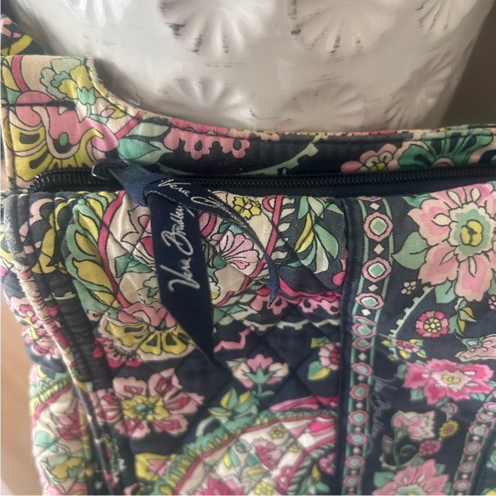 Vera Bradley Navy Pink Floral Paisley Shoulder Bag - Picture 2 of 5